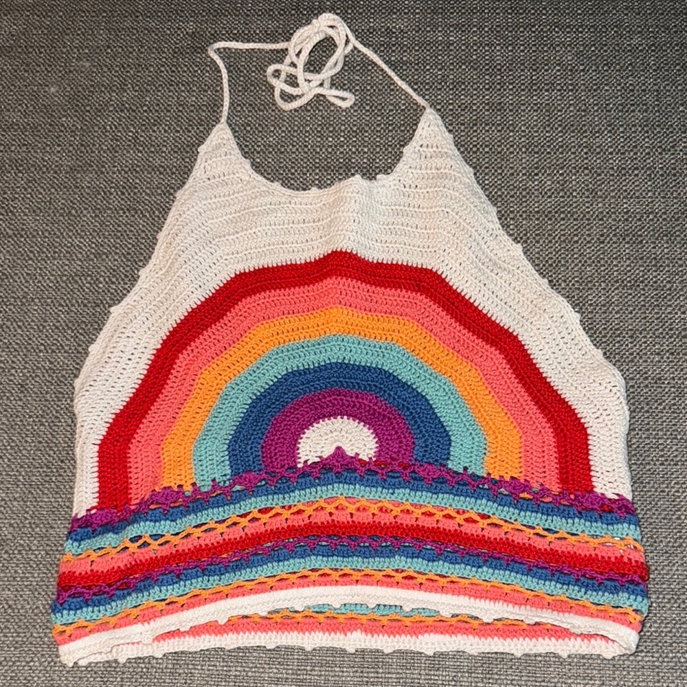 Altar'd State Multicolor Crochet Halter Top